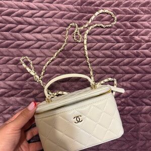FASHION trendy Chic Cream Quilted Handbag crossbody